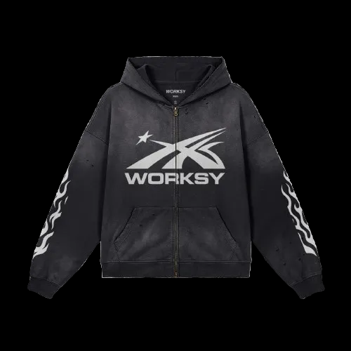 WORKSY STUDIOS ZIP UP HOODIE