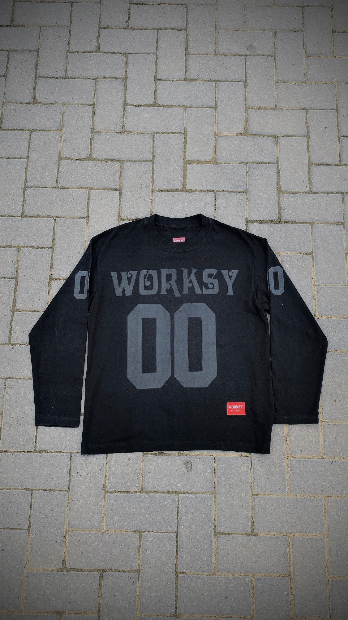 WORKSY “00” BLACK LONG SLEEVE TEE