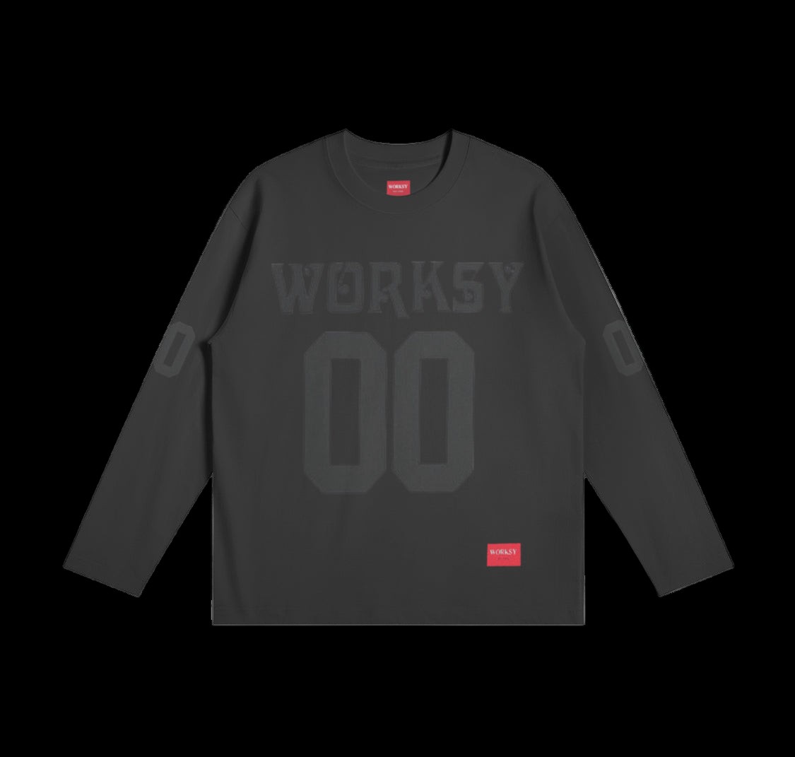 WORKSY “00” BLACK LONG SLEEVE TEE