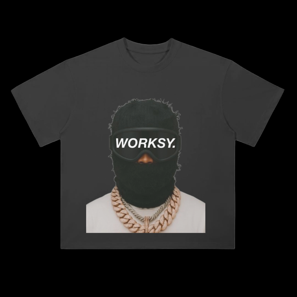 WORKSY NO FACE TWIN TEE - BLACK