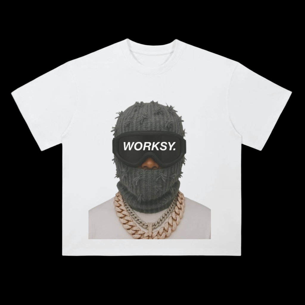 WORKSY NO FACE TWIN TEE - WHITE