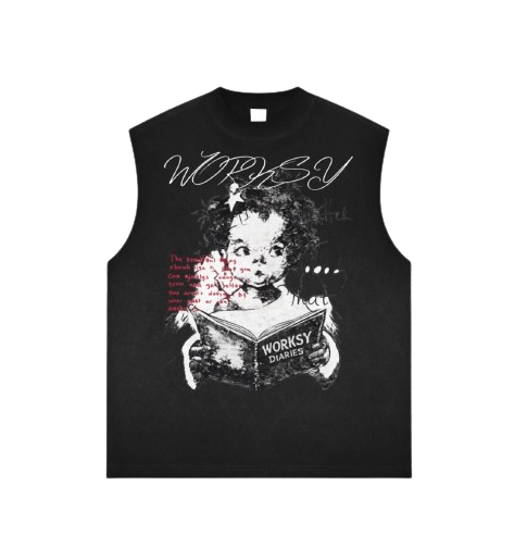 WORKSY SMOKE BLACK - SLEEVELESS TEE