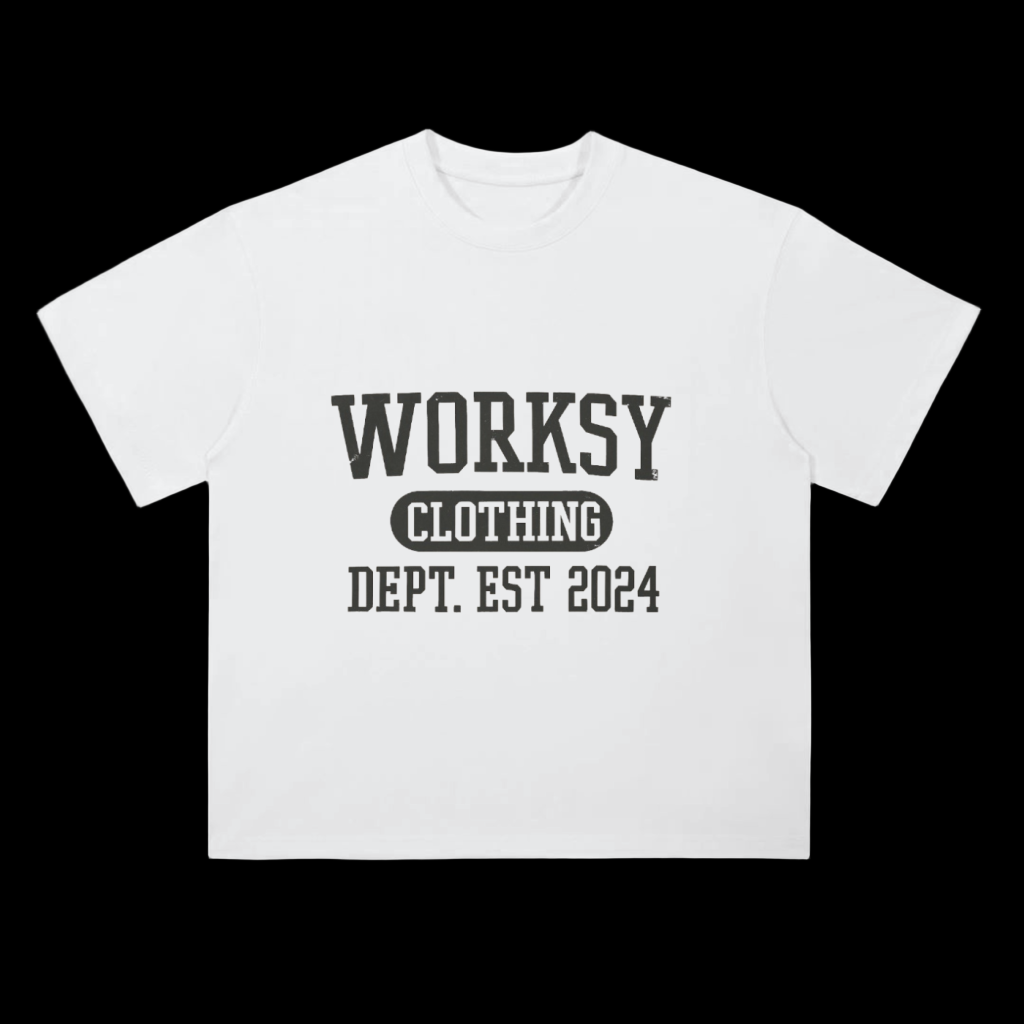 WORKSY BOXY FIT STAPLE TEE - LUCENT WHITE
