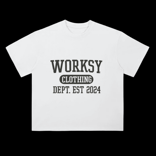 WORKSY BOXY FIT STAPLE TEE - LUCENT WHITE