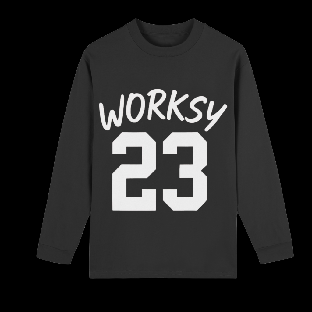 WORKSY “23” BLACK AND WHITE LONG SLEEVE TEE