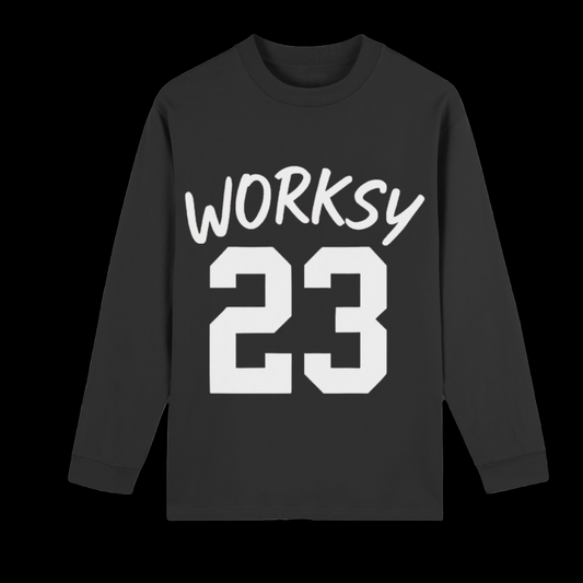 WORKSY “23” BLACK AND WHITE LONG SLEEVE TEE