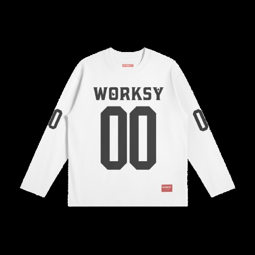 WORKSY “00” WHITE LONG SLEEVE TEE